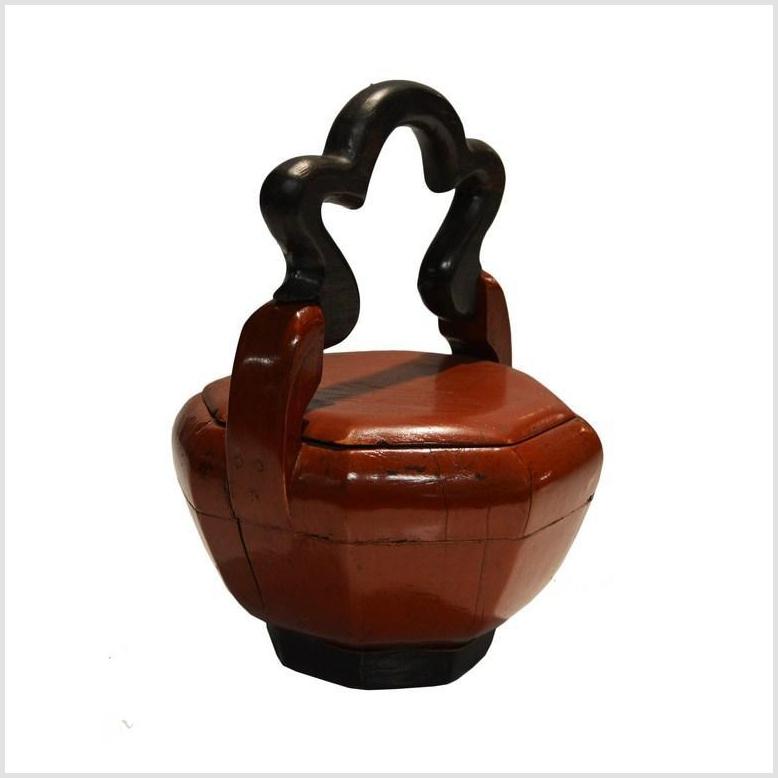 Antique Hand Carved Lacquered Chinese Wedding Basket-3. Asian &amp; Chinese Furniture, Art, Antiques, Vintage Home Décor for sale at FEA Home