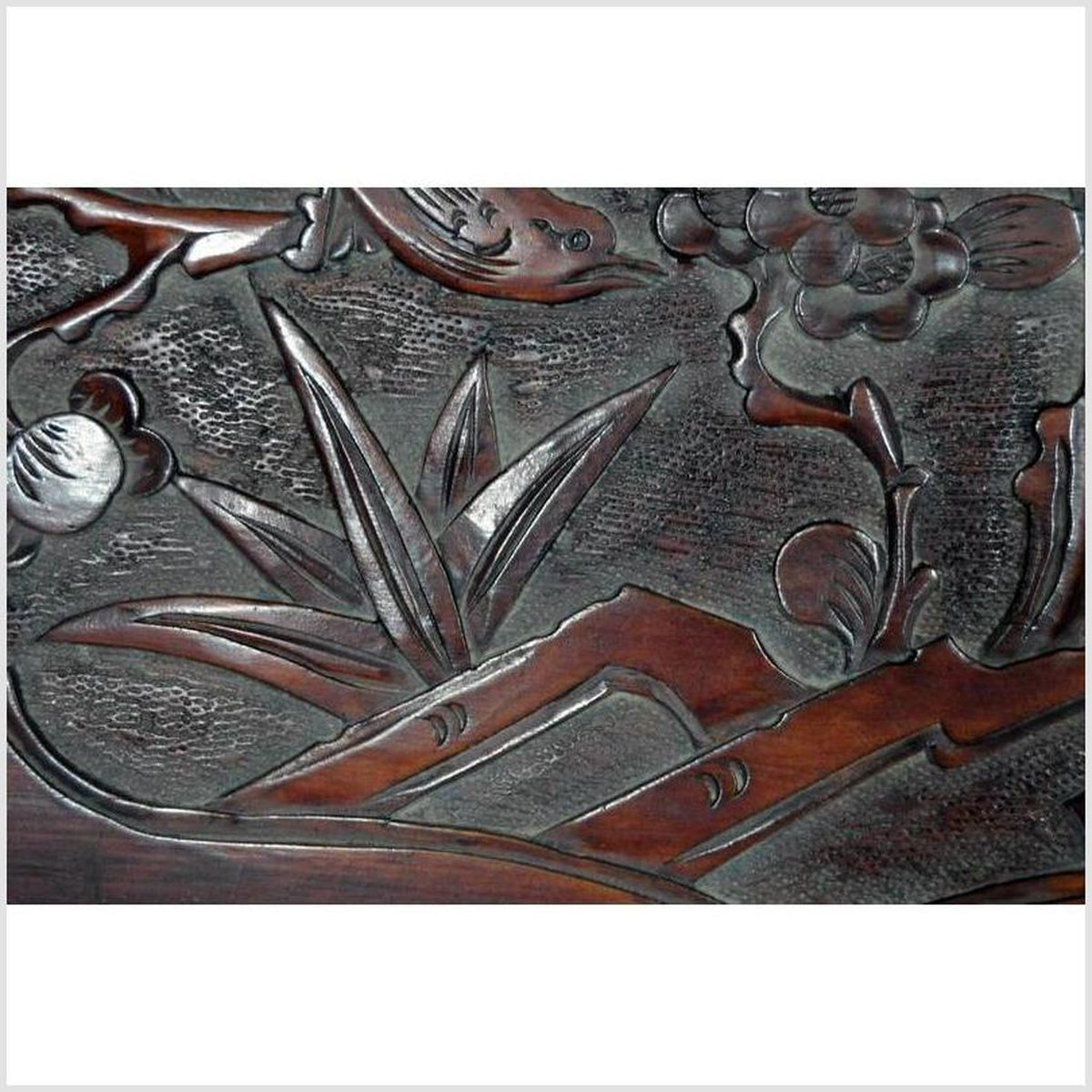 Antique Hand-Carved Lacquered Rosewood Wall Plaque-6. Asian &amp; Chinese Furniture, Art, Antiques, Vintage Home Décor for sale at FEA Home