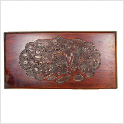 Antique Hand-Carved Lacquered Rosewood Wall Plaque- Asian Antiques, Vintage Home Decor & Chinese Furniture - FEA Home