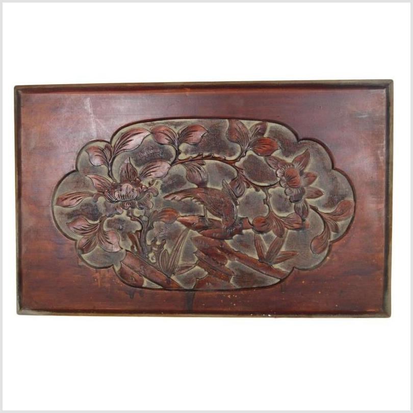 Antique Hand-Carved Lacquered Rosewood Wall Plaque-2. Asian & Chinese Furniture, Art, Antiques, Vintage Home Décor for sale at FEA Home