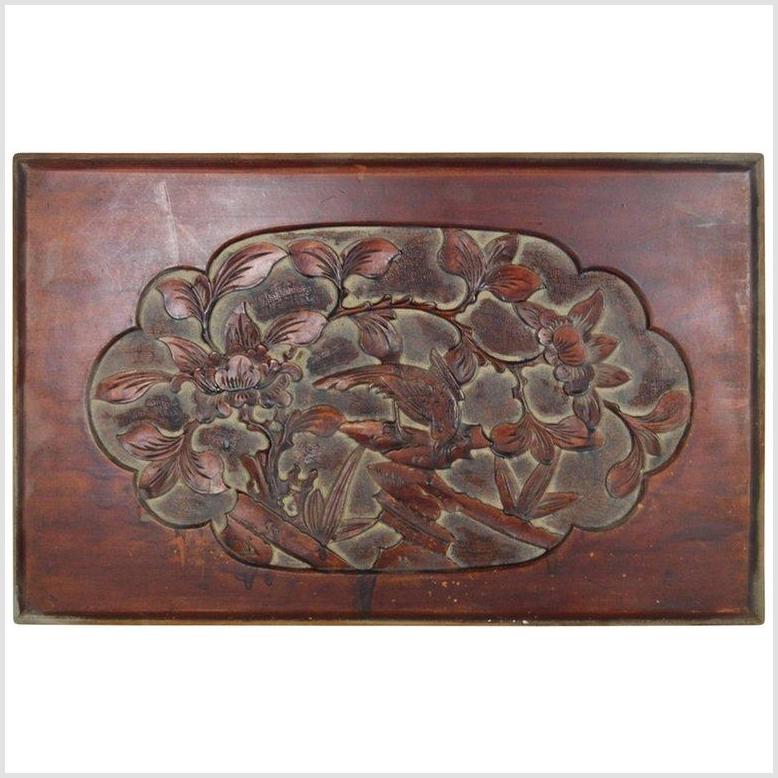 Antique Hand-Carved Lacquered Rosewood Wall Plaque-1. Asian & Chinese Furniture, Art, Antiques, Vintage Home Décor for sale at FEA Home