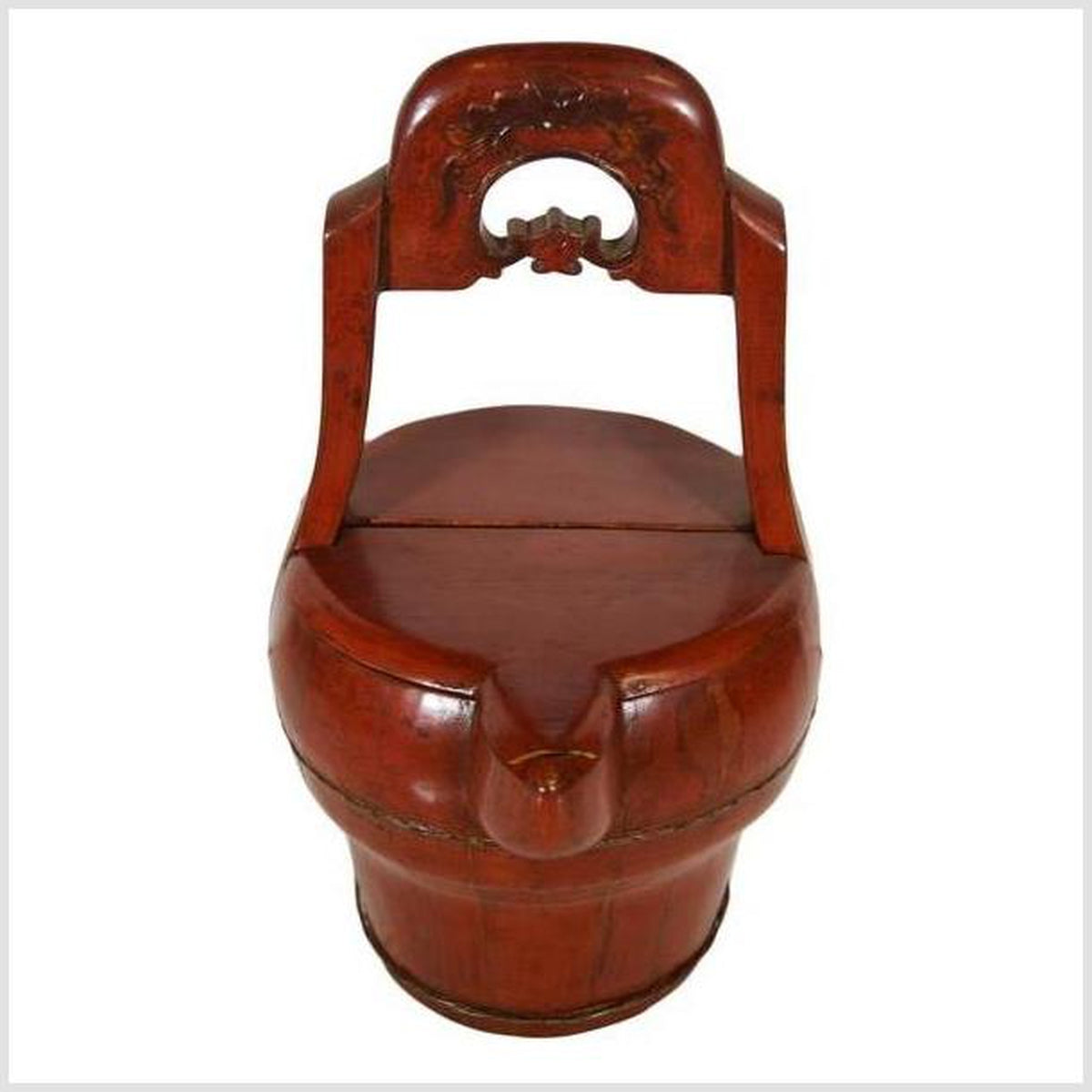 Antique Hand-Carved Red Lacquered Basket with Spout from 19th Century, China-1. Asian & Chinese Furniture, Art, Antiques, Vintage Home Décor for sale at FEA Home