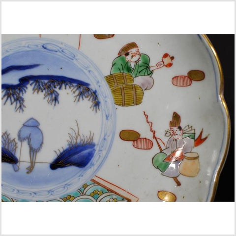 Antique Hand Painted Asian Plate-YN4338-4. Asian & Chinese Furniture, Art, Antiques, Vintage Home Décor for sale at FEA Home