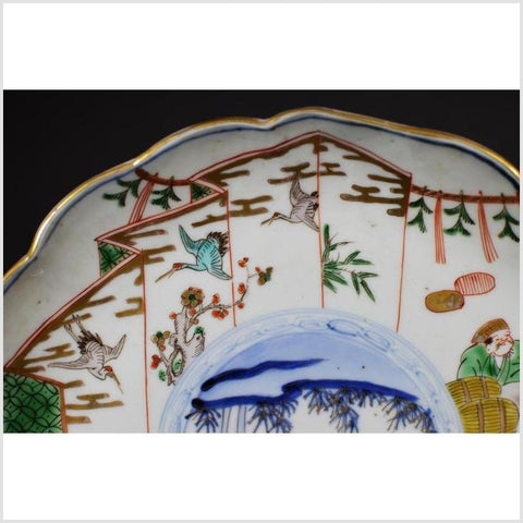 Antique Hand Painted Asian Plate-YN4338-5. Asian & Chinese Furniture, Art, Antiques, Vintage Home Décor for sale at FEA Home