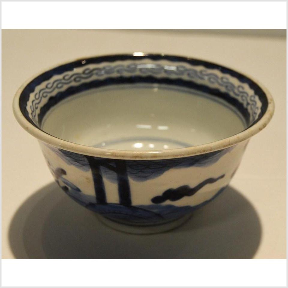 Antique Hand Painted Blue and White Bowl-1. Asian & Chinese Furniture, Art, Antiques, Vintage Home Décor for sale at FEA Home