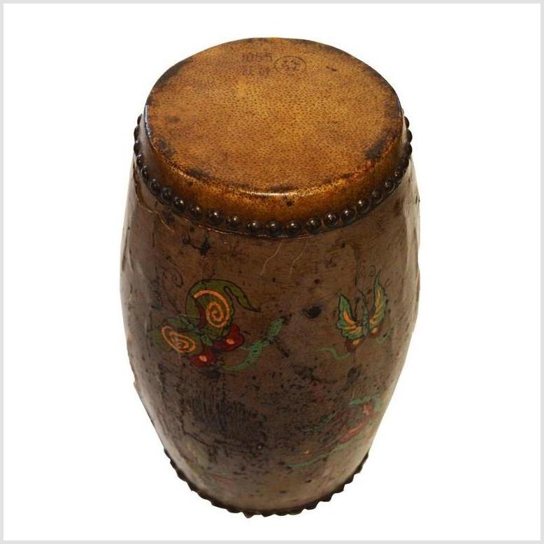 Hand Painted Antique Chinese Drum- Asian Antiques, Vintage Home Decor & Chinese Furniture - FEA Home