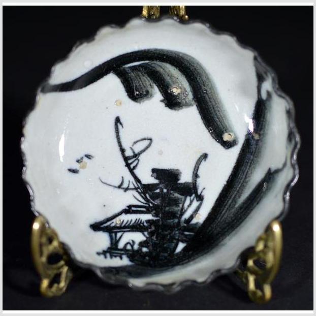 Antique Hand Painted Japanese Porcelain Scalloped Plate-1. Asian & Chinese Furniture, Art, Antiques, Vintage Home Décor for sale at FEA Home