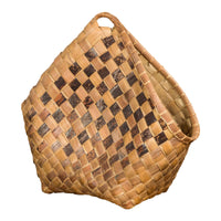 Antique Hand Woven Rustic Karagumoy Filipino Two Toned Grain Basket