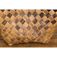 Antique Hand Woven Rustic Karagumoy Filipino Two Toned Grain Basket