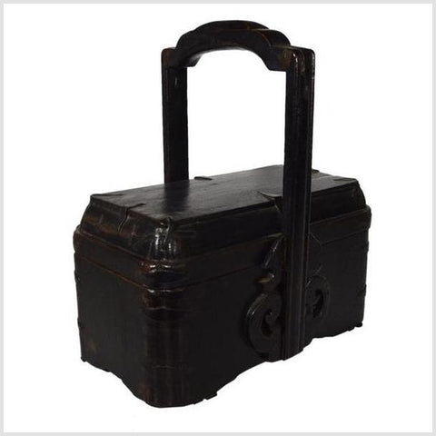 Antique Chinese Black Elm Box / Basket