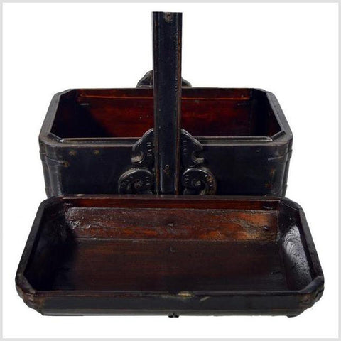 Antique Chinese Black Elm Box / Basket