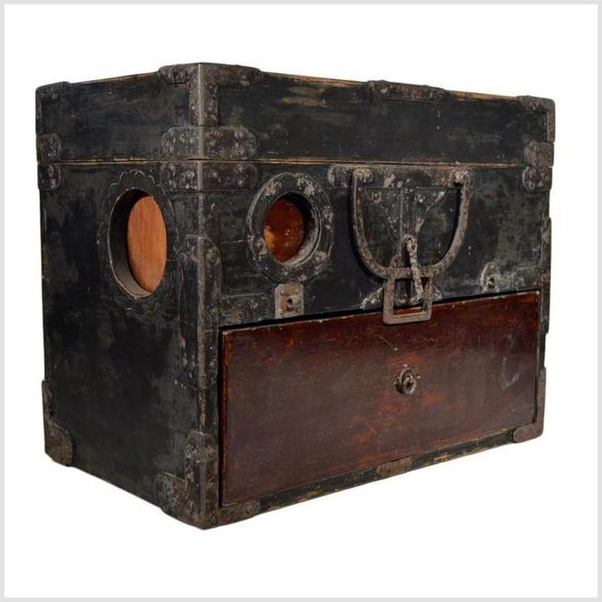 Antique Handmade Wood Money Box with Hardware from 19th Century China-2. Asian & Chinese Furniture, Art, Antiques, Vintage Home Décor for sale at FEA Home