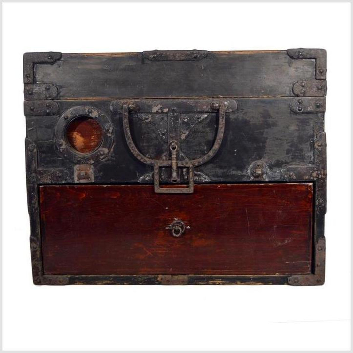 Antique Handmade Wood Money Box with Hardware from 19th Century China-1. Asian & Chinese Furniture, Art, Antiques, Vintage Home Décor for sale at FEA Home
