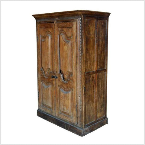 Antique Indian Cabinet With Carved Doors 