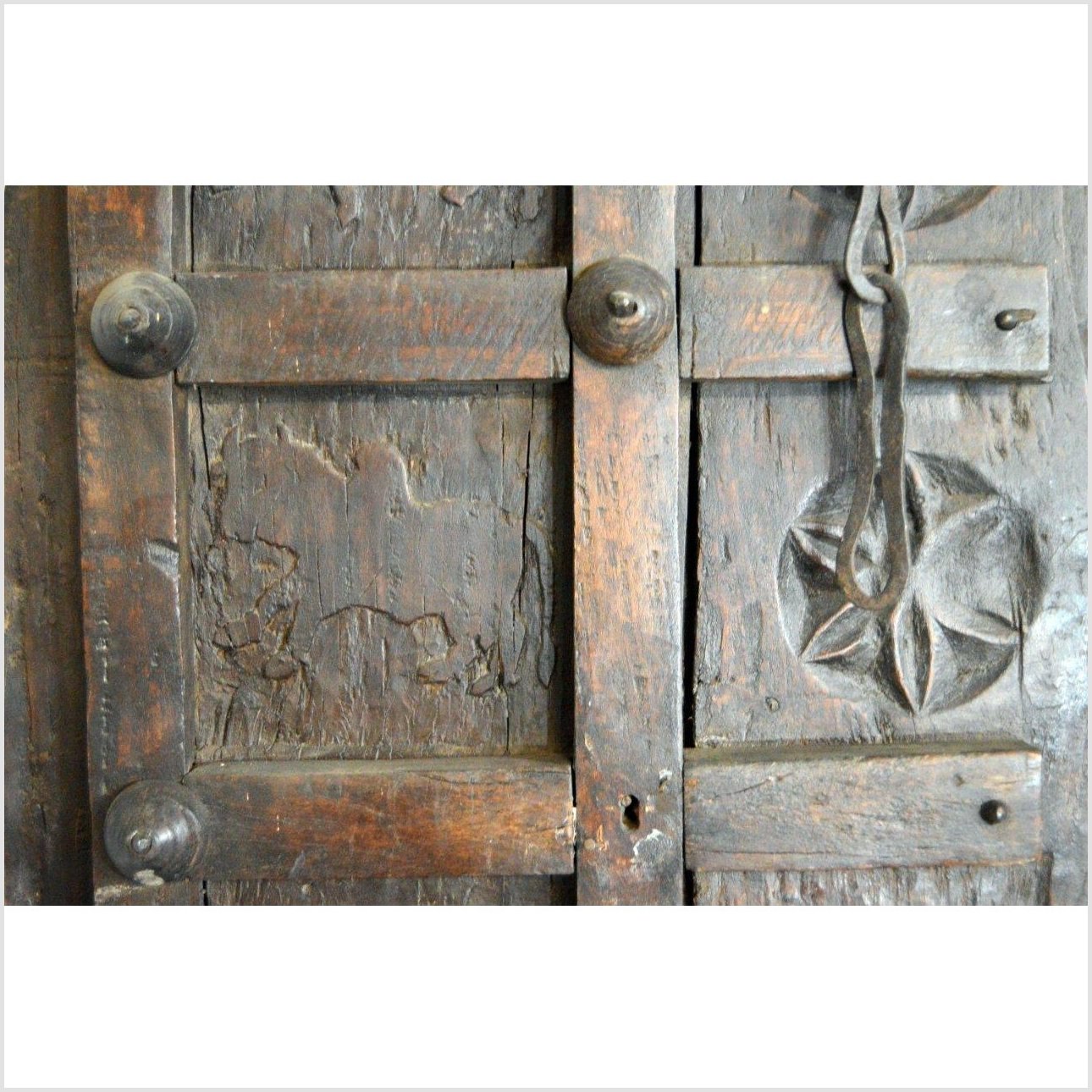Antique Indian Hand Carved Temple Doors-10. Asian &amp; Chinese Furniture, Art, Antiques, Vintage Home Décor for sale at FEA Home