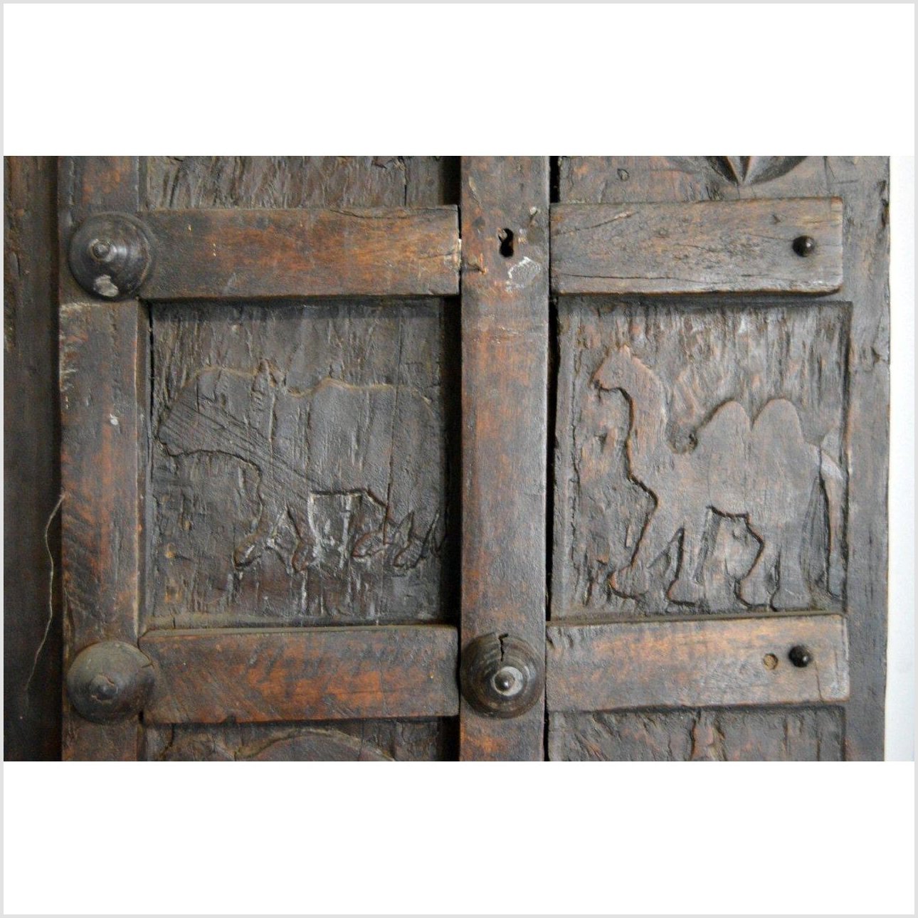 Antique Indian Hand Carved Temple Doors-11. Asian &amp; Chinese Furniture, Art, Antiques, Vintage Home Décor for sale at FEA Home