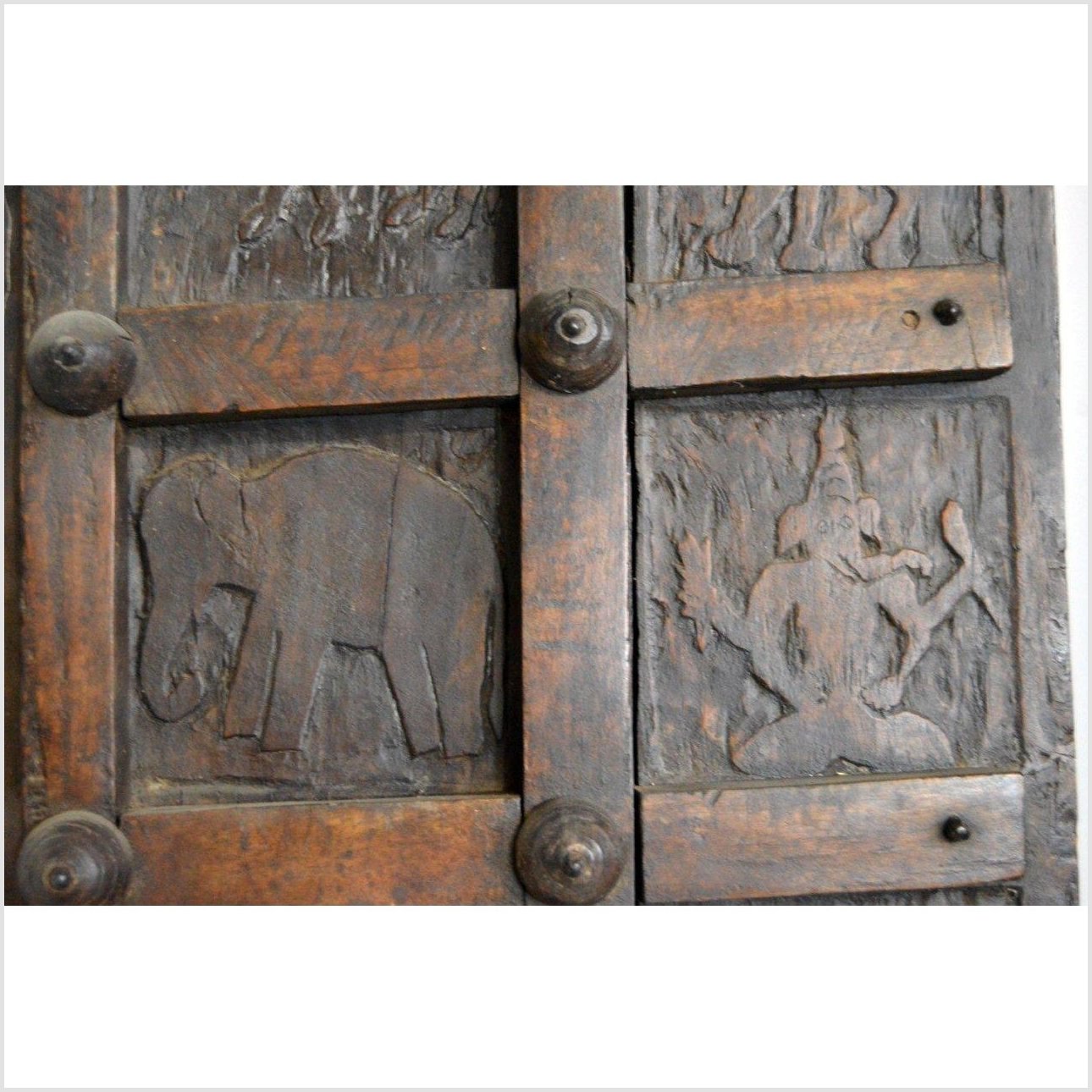 Antique Indian Hand Carved Temple Doors-12. Asian &amp; Chinese Furniture, Art, Antiques, Vintage Home Décor for sale at FEA Home