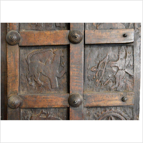Antique Indian Hand Carved Temple Doors-YN2963-13. Asian & Chinese Furniture, Art, Antiques, Vintage Home Décor for sale at FEA Home