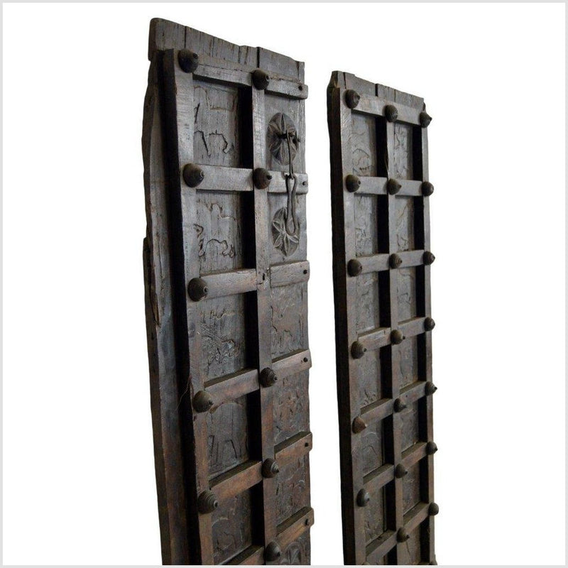 Antique Indian Hand Carved Temple Doors-YN2963-14. Asian & Chinese Furniture, Art, Antiques, Vintage Home Décor for sale at FEA Home