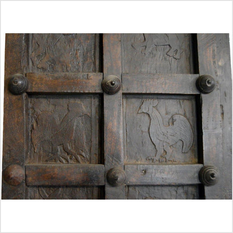 Antique Indian Hand Carved Temple Doors-YN2963-7. Asian & Chinese Furniture, Art, Antiques, Vintage Home Décor for sale at FEA Home