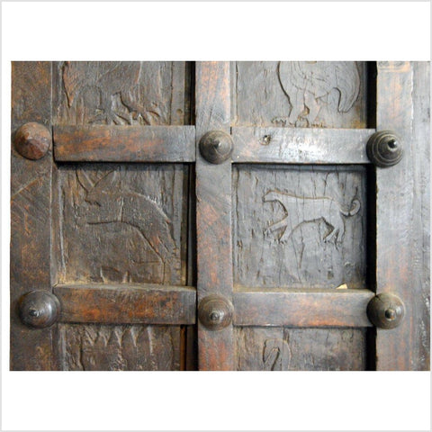 Antique Indian Hand Carved Temple Doors-YN2963-8. Asian & Chinese Furniture, Art, Antiques, Vintage Home Décor for sale at FEA Home