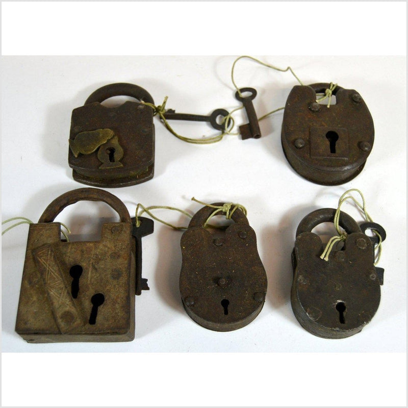 Antique Indian Locks-YN3252-1. Asian & Chinese Furniture, Art, Antiques, Vintage Home Décor for sale at FEA Home