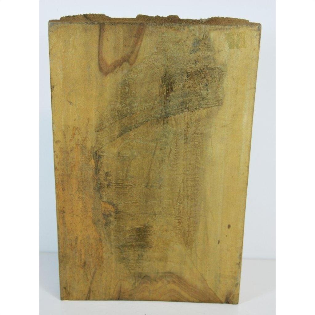 Brown sheesham wood carving against a white background.