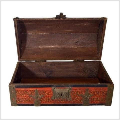 Antique Indian Trunk-YN4909-3. Asian & Chinese Furniture, Art, Antiques, Vintage Home Décor for sale at FEA Home