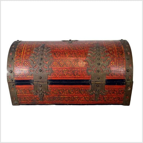 Antique Indian Trunk-YN4909-6. Asian & Chinese Furniture, Art, Antiques, Vintage Home Décor for sale at FEA Home