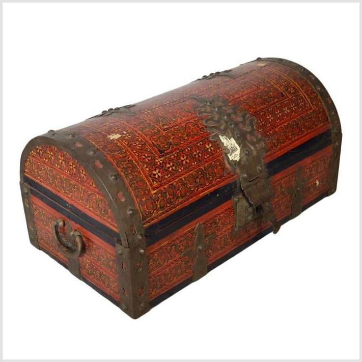 Antique Indian Trunk-YN4909-7. Asian & Chinese Furniture, Art, Antiques, Vintage Home Décor for sale at FEA Home
