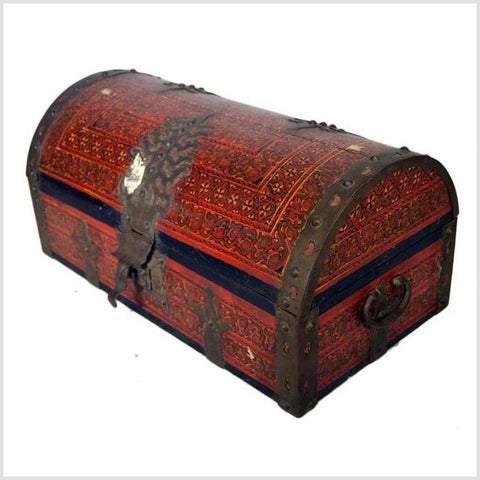 Antique Indian Trunk-YN4909-8. Asian & Chinese Furniture, Art, Antiques, Vintage Home Décor for sale at FEA Home