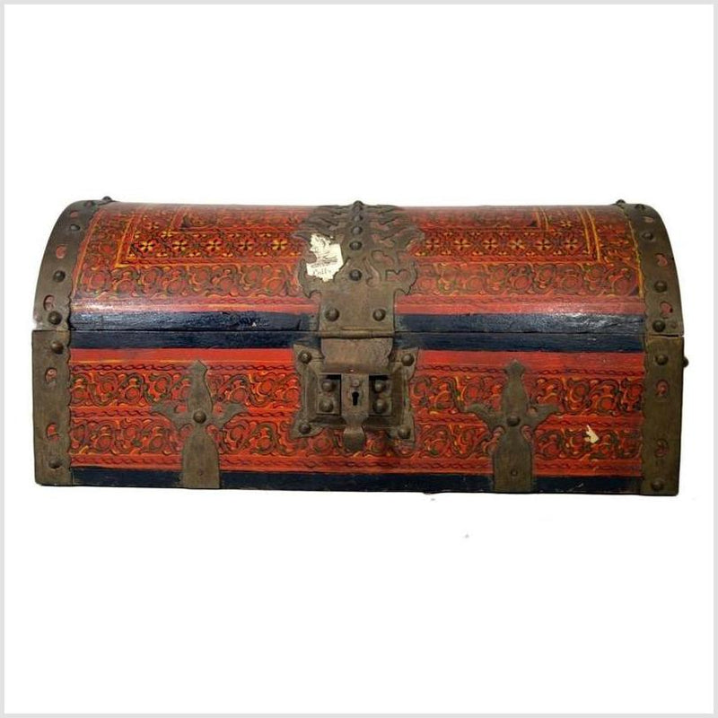 Antique Indian Trunk-YN4909-1. Asian & Chinese Furniture, Art, Antiques, Vintage Home Décor for sale at FEA Home