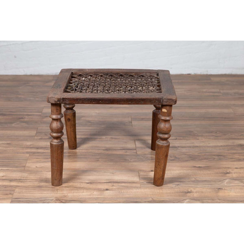 Antique Indian Window Grate Made into a Coffee Table with Turned Baluster Legs-YN7585-10. Asian & Chinese Furniture, Art, Antiques, Vintage Home Décor for sale at FEA Home