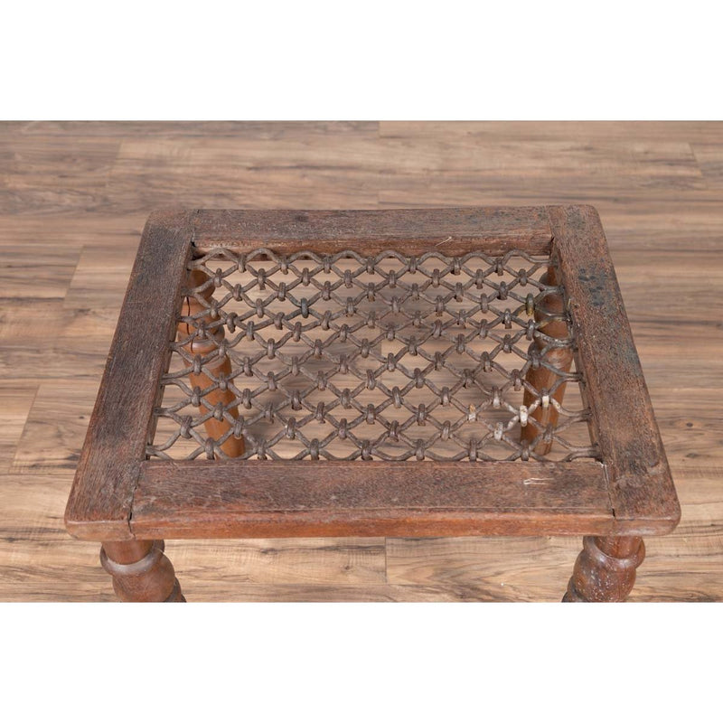 Antique Indian Window Grate Made into a Coffee Table with Turned Baluster Legs-YN7585-5. Asian & Chinese Furniture, Art, Antiques, Vintage Home Décor for sale at FEA Home