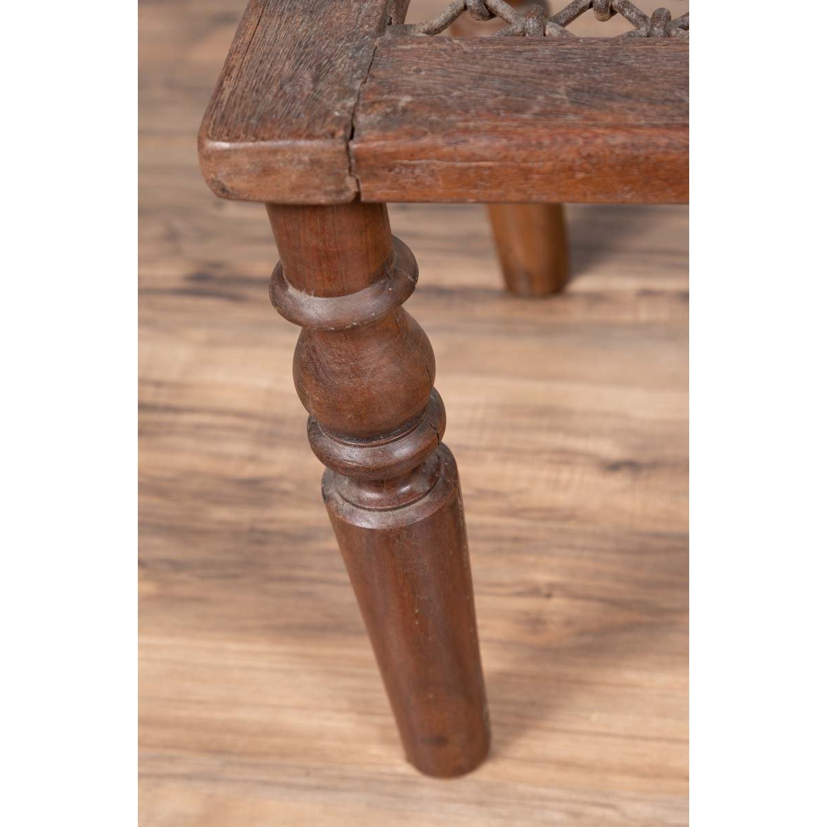 Antique Indian Window Grate Made into a Coffee Table with Turned Baluster Legs-7. Asian &amp; Chinese Furniture, Art, Antiques, Vintage Home Décor for sale at FEA Home