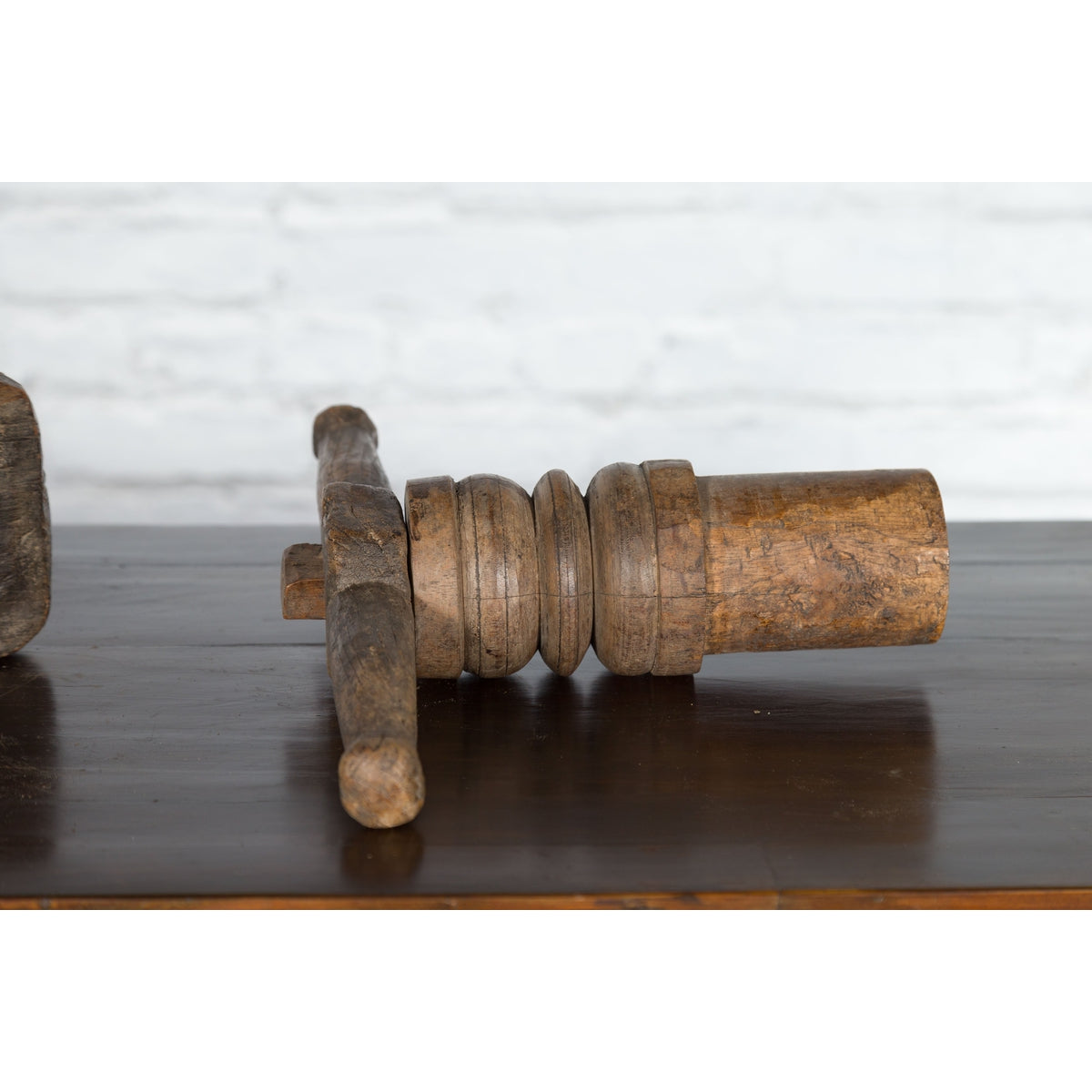 Indian Wooden Noodle Grinder with Rams-7. Asian &amp; Chinese Furniture, Art, Antiques, Vintage Home Décor for sale at FEA Home