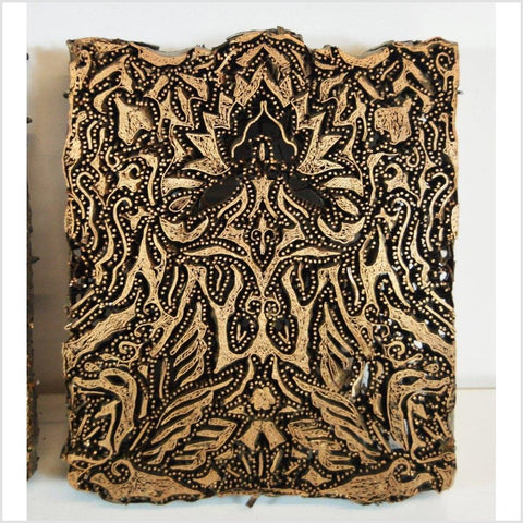Set of 3 Antique Indonesian Copper Batik Ink Blocks
