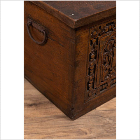 Antique Indonesian Decorative Wooden Box with Carved Flowers and Architecture-YN6315-13. Asian & Chinese Furniture, Art, Antiques, Vintage Home Décor for sale at FEA Home