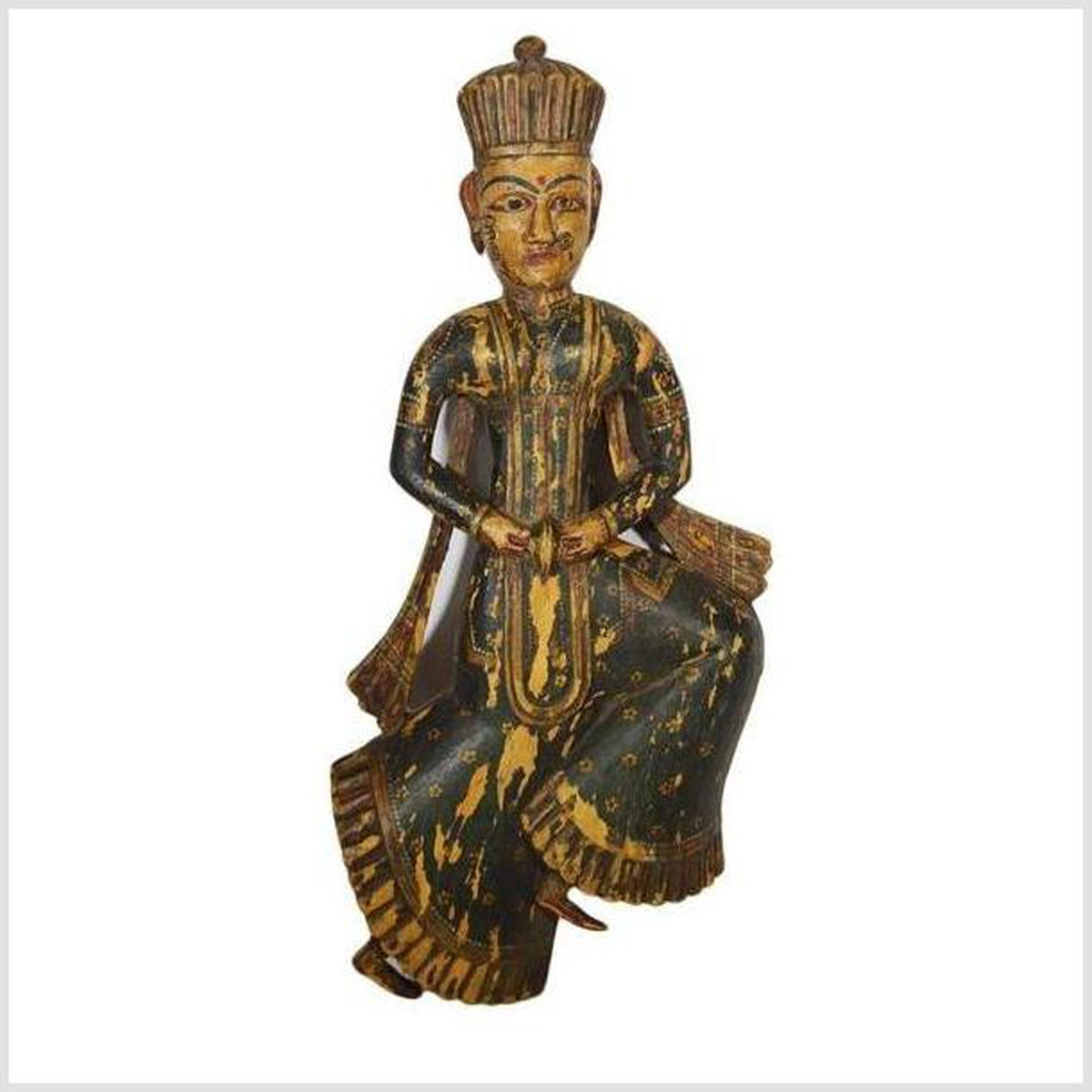 Antique Indonesian Hand-Carved and Hand-Painted Temple Statue, 18th Century-1. Asian & Chinese Furniture, Art, Antiques, Vintage Home Décor for sale at FEA Home