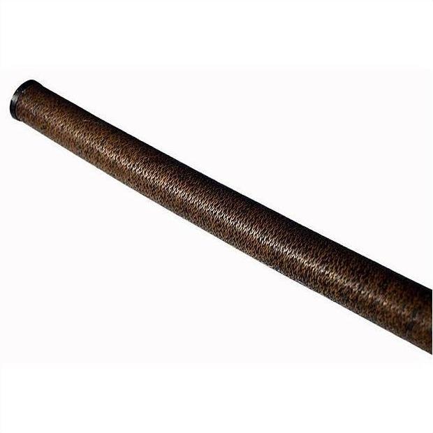 Brown textured metal Indonesian sword on white background.