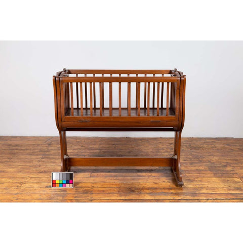 Antique Indonesian Wooden Baby Cradle/Bassinet/Crib Transforming into a Loveseat-YN6465-3. Asian & Chinese Furniture, Art, Antiques, Vintage Home Décor for sale at FEA Home