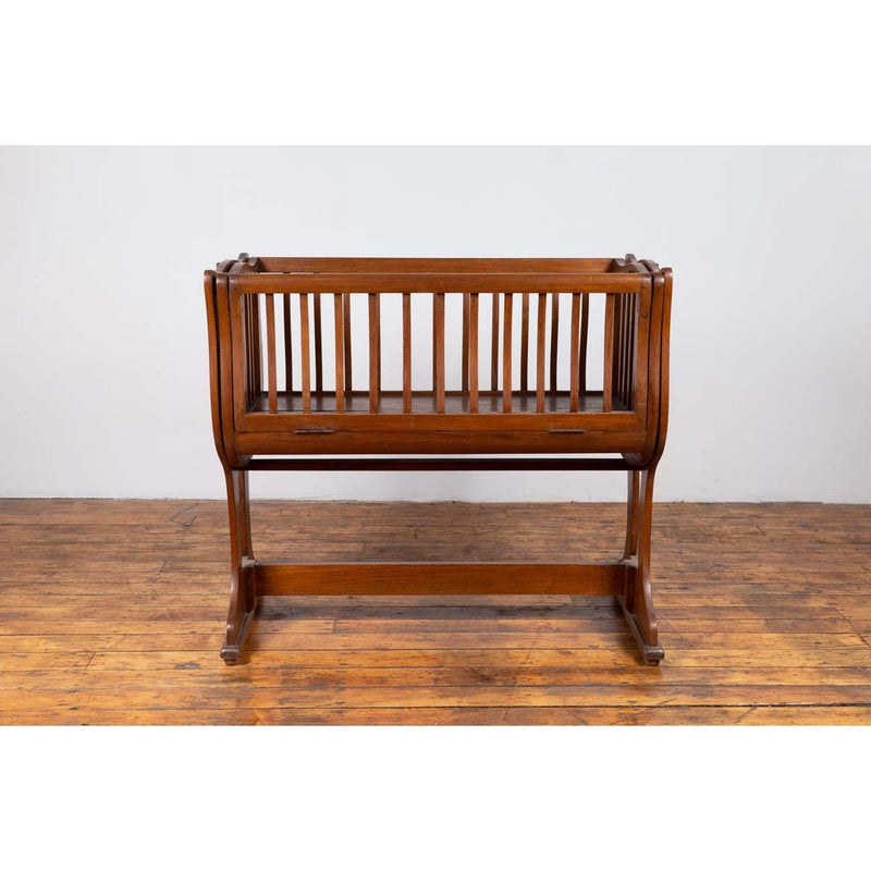 Antique Indonesian Wooden Baby Cradle/Bassinet/Crib Transforming into a Loveseat-YN6465-4. Asian & Chinese Furniture, Art, Antiques, Vintage Home Décor for sale at FEA Home