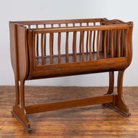 Antique Indonesian Wooden Baby Cradle/Bassinet/Crib Transforming into a Loveseat
