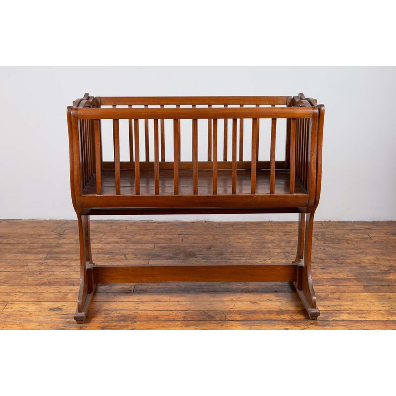Antique Indonesian Wooden Baby Cradle/Bassinet/Crib Transforming into a Loveseat-YN6465-8. Asian & Chinese Furniture, Art, Antiques, Vintage Home Décor for sale at FEA Home