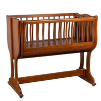 Antique Indonesian Wooden Baby Cradle/Bassinet/Crib Transforming into a Loveseat