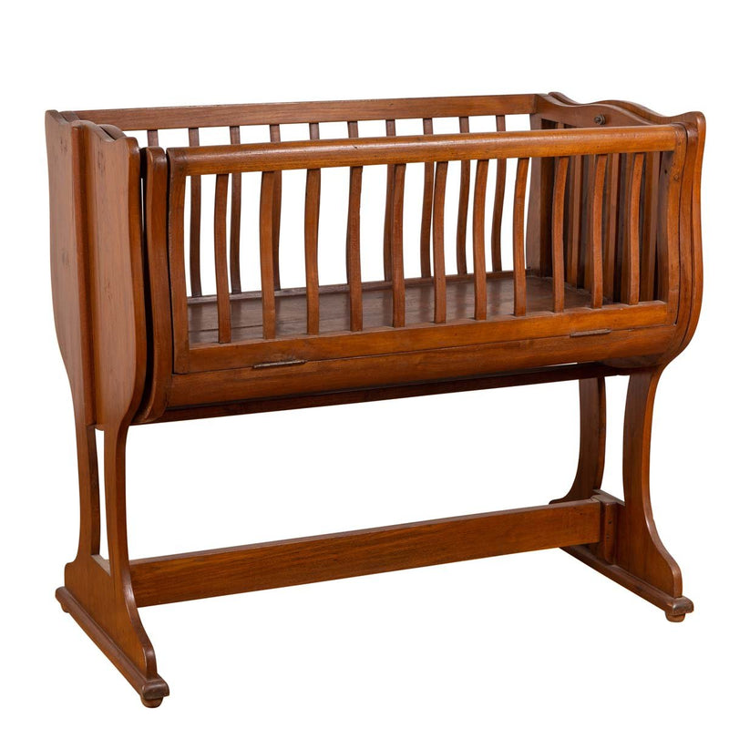 Antique Indonesian Wooden Baby Cradle/Bassinet/Crib Transforming into a Loveseat-YN6465-1. Asian & Chinese Furniture, Art, Antiques, Vintage Home Décor for sale at FEA Home