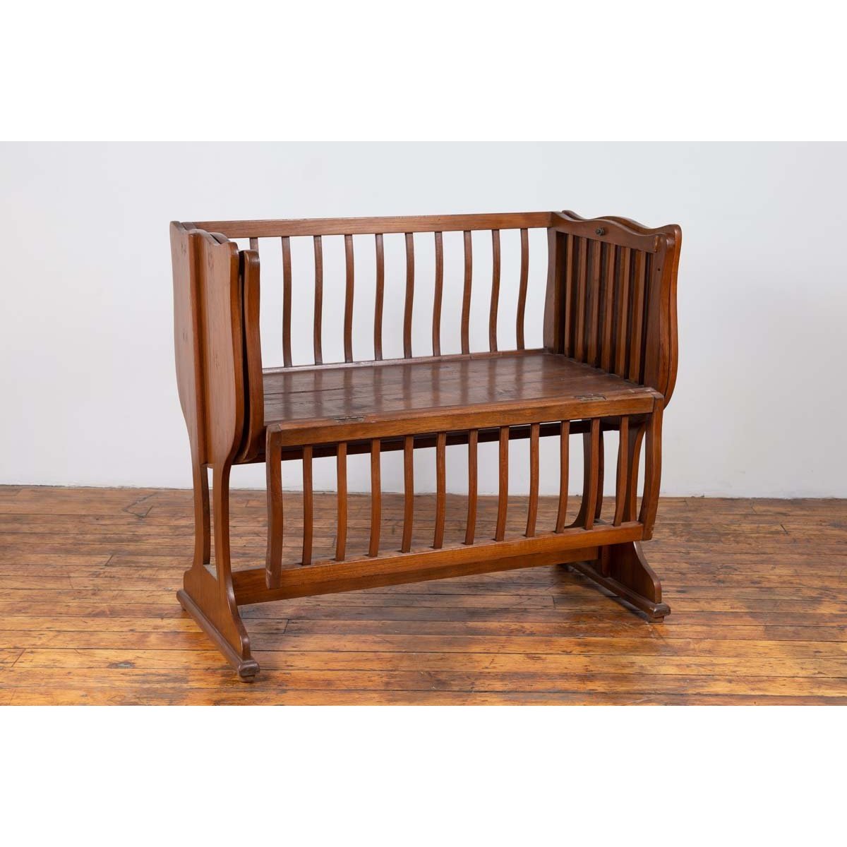 Antique Indonesian Wooden Baby Cradle/Bassinet/Crib Transforming into a Loveseat-2. Asian & Chinese Furniture, Art, Antiques, Vintage Home Décor for sale at FEA Home