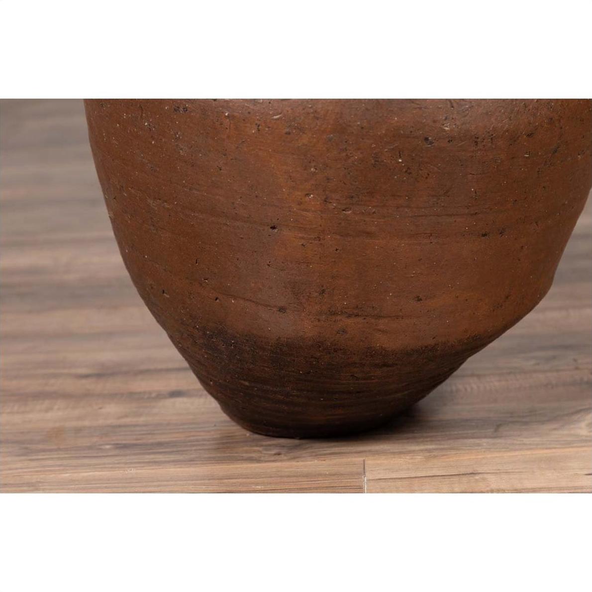 Antique Japanese Brown Oil Jar with Weathered Appearance and Irregular Shape-8. Asian &amp; Chinese Furniture, Art, Antiques, Vintage Home Décor for sale at FEA Home