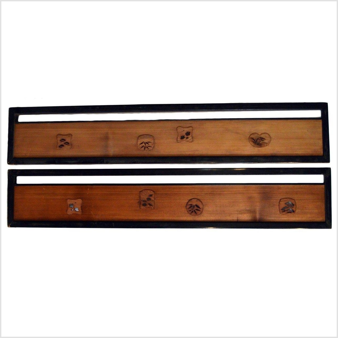 Antique Japanese Kiri Wood Panels