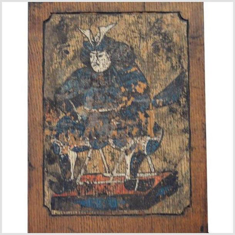Antique Japanese Meiji Period Painted Wood Sign with a Samurai, 19th Century-YN4167-2. Asian & Chinese Furniture, Art, Antiques, Vintage Home Décor for sale at FEA Home